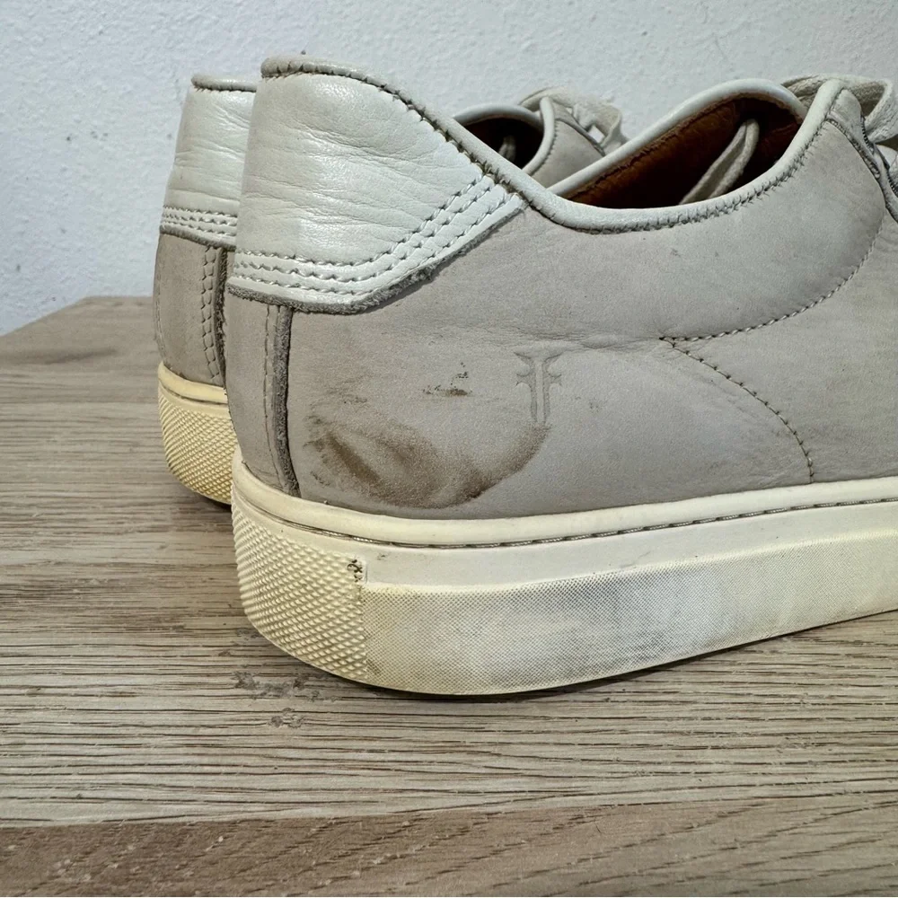 Frye Griege‎ Beige Leather Lace Up Sneakers Mens Size 11.5 Style 07004